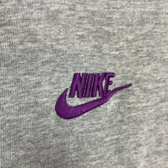 Nike Mens Gray Purple Color Block Jersey Full Zip Hoodie Sweater Size Small - Picture 2 of 9